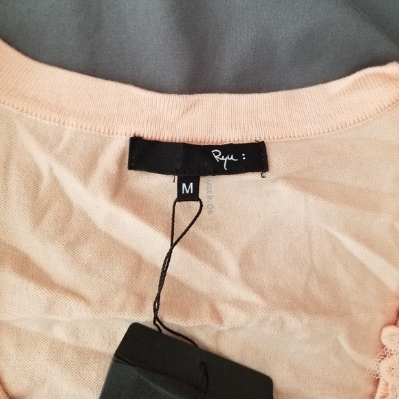 Peach sheer sleeve cardigan, NWT - Picture 2 of 3
